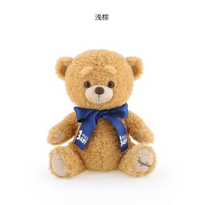 China Popular custom your personalized logo on ribbon stuffed teddy bear mascot costume comfort teddy bear toys for sale