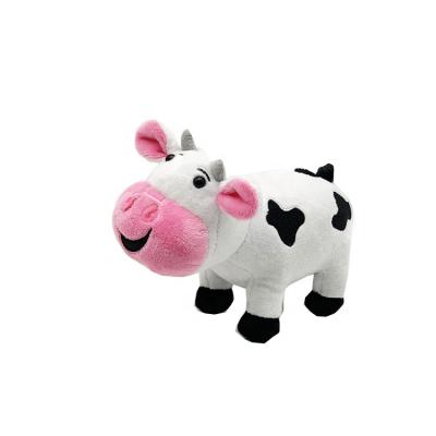 China Best Promotional Gift Popular Cheap Stuffed Toy 5inch Mini Milk Cow Plush Toy for sale