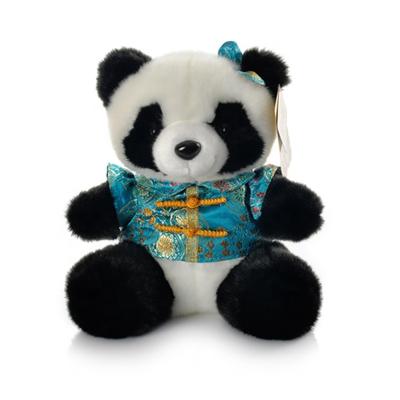 China New 20cm popular cute plushie panda stuffed plush toys with clothes for sale