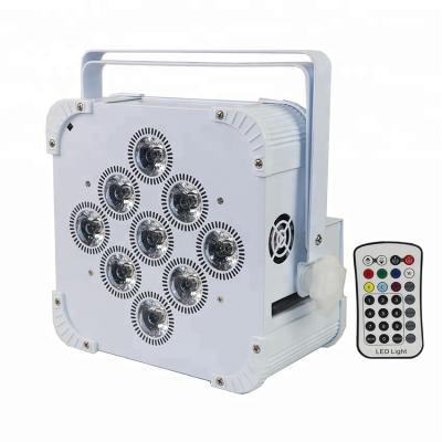 China Bars 9X18W 6in1 Led Battery Remote Control Radio Flat Par / Dmx Wireless Battery Led Wall Washer for sale