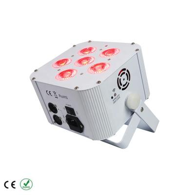 China Bars DJ Wedding Cube Rgbaw 6in1 UV Led Par Light 6pcs x 18W Battery Operated Wedding Led Stage Lighting Radio for sale