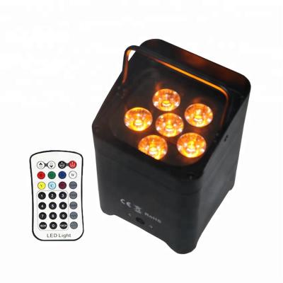 China Bars height shine battery operated wireless dmx led lights smart DJ 6*18w RGBWA wifi 6in1 UV control led uplights for sale