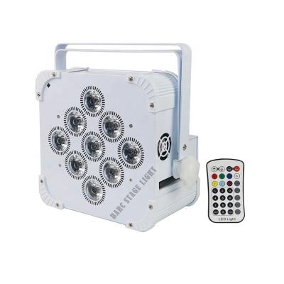 China KTV 4lights with case rechargeable battery par light RGBWAUV 6in 1 wireless DMX par light with IR remote for sale