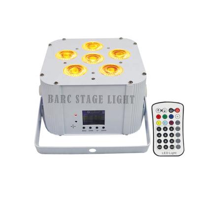 China Aluminum Wireless Remote 6x18w RGBW 6x18w Uplight IRC Battery Operated Led Wedding Flat Bars UV Flat Pair DMX for sale