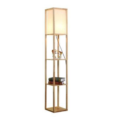 China Modern Hot Selling Floor Lamp Nordic Minimalist Fashion Shelf Solid Wood Vertical Floor Lamp for sale