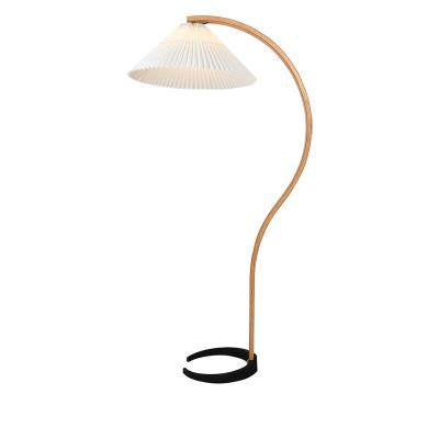 China New Modern Nordic Classic Corner Bedside Floor Lamp Vertical Reading Lamp With Fabric Shade for sale