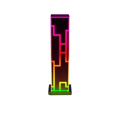 China Modern Cuboid Indoor Office Decoration LED Computer Table Lamp Atmosphere RGB Modern Design Acrylic Table Lamp for sale