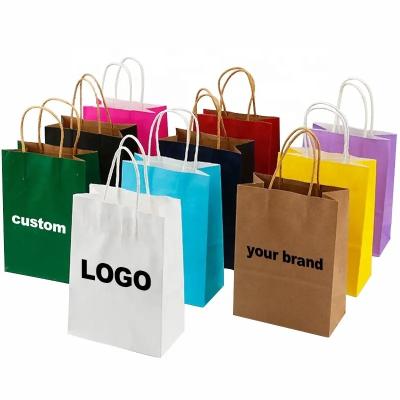 China Recyclable Luxury Custom Size Package Paper Handle Paper Bag Kraft Paper Shopping Bag for sale