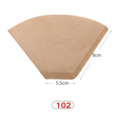 China Sustainable 100Pcs Per Bag 101 Or 102 Original Wood Filter Hand Drip Paper Coffee for sale