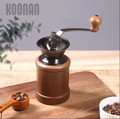 China Household Classic Design Thickness Coffee Grinder Stored Adjustable Grinding Wooden Portable Manual Coffee Grinder for sale