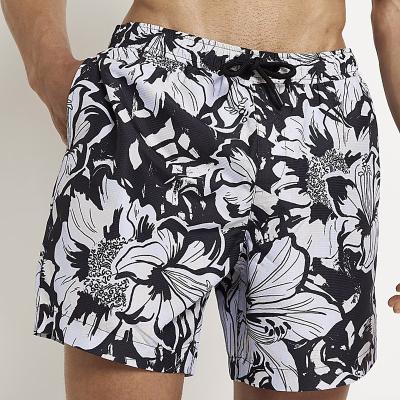 China hot sale high quality floral print men's digital print sublimation haiwaii anti-wrinkle fashion full drawstring shorts for sale