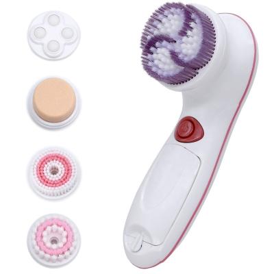 China DEEP CLEANSING Waterproof 5 in 1 Electric Facial Cleansing Brush Custom Silicone Skin Care Deep Cleanser for sale