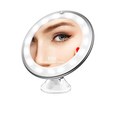 China Lit 10 Times 10X Magnifying LED To Fill Light Makeup Mirror, 360 Degree Rotating Smart Mirror for sale