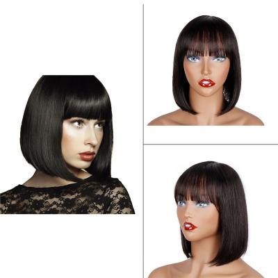 China Fashion 10 and 12 inch hair, fashionable women's wig, sensitive black short hair wigs for sale