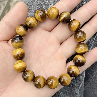 China Cliobeads CLASSIC Customized Jewelry Handmade 12mm Tiger Eye Round Beaded Bracelet for sale