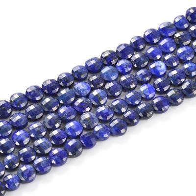 China Stone 6mm Natural Gemstone Beads Coin Shape Beads Faceted Lazuli Beads For Wholesale for sale