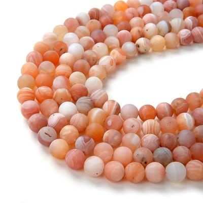 China Matte Natural Gemstone Matte Round Botswanan Red Agate Beads For Jewelry Making for sale