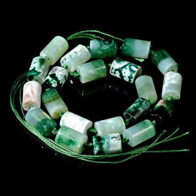 China For Jewelry Making Dyed Green And Purple Agate Cracked Tube Shaped Stone Beads For Jewelry Making for sale