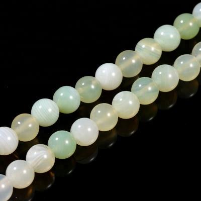 China Round Striped Agate Gemstone Making Mala Prayer Striped Agate Beads for Jewelry Making for sale