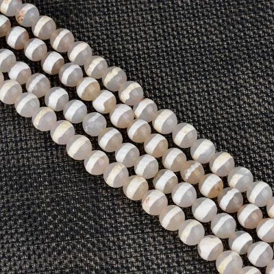 China Wholesale Tibetan 10mm Agate Faceted Round Tibetan Dzi Agate Beads For Jewelry Making for sale