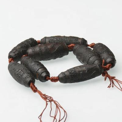 China Reflecting Black Tibetan Agate Dzi Bead for sale