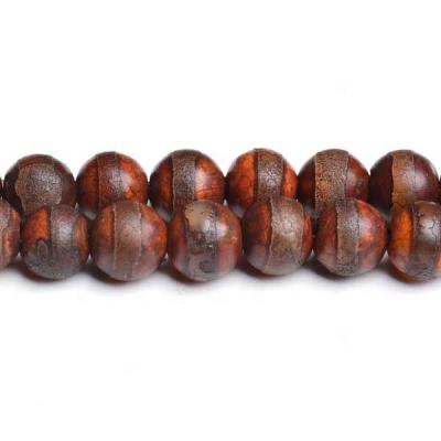 China Tibetan Agate Antiqued Reflecting Frosted Round Beads for sale