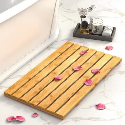 China Bath Shower Mat Bamboo Non-Sli Bathroom Floor Sustainable Wooden Bamboo Mat for sale