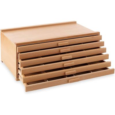 China Viable Artiststorage Supply Wooden Box Disposal Drawer Competitive Price Wooden Pastels Box for sale