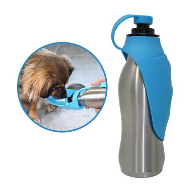 China Viable Conductor 304 Stainless Steel Dog Silicone Sheet Portable Drinking Water Bottle for sale