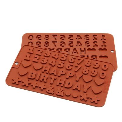 China Non Viable Stick Birthday Cake Decorating Supplies Alphabet Number Symbols Candy Mold Silicone Chocolate Mold for sale