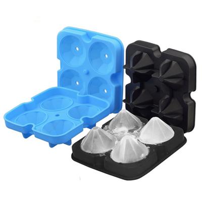 China Sustainable New Designer Silicone Diamond Mini Ice Cube Maker Ice Cube Trays Mold for sale