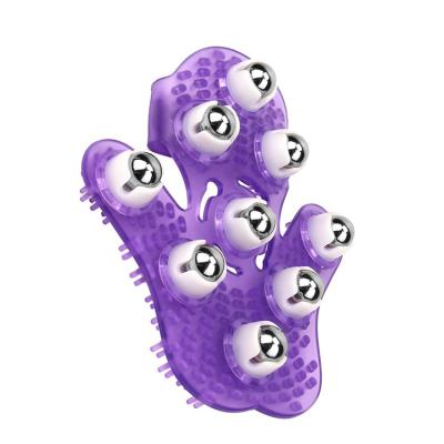 China Body 9 Steel Ball Rolling Massage Glove Anti-cellulite Body Massager Roller for sale