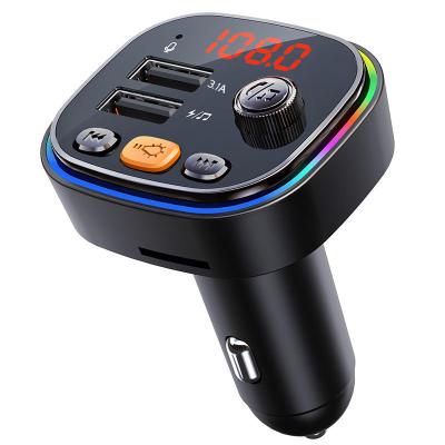 China Factory CAR CHARGER FM Modulator Dual USB Port Car Kit FM Transmitter LED Orange Lighter Handsfree Card MP3 Player for sale