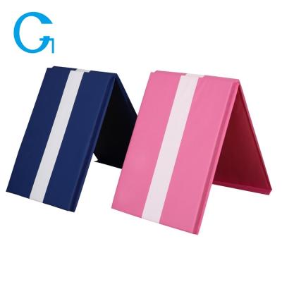 China Hot Selling Durable Gymnastics Eco - Friendly Anti Slip Foam Sport Mat Two Folding for sale