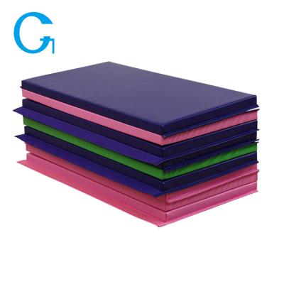 China Vocational Training Eco Friendly 4' *6' Gymnasium Mat Foam Pad Folding Tumbling Mat For Kindergarten Children for sale