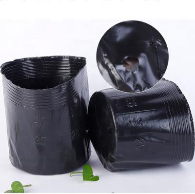 China Minimalist Black Plastic Plastic Soft Material Nursery Pot Flower Nutrition Seedling Plastic Pot for sale