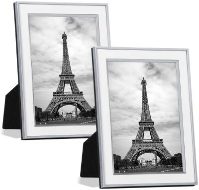 China Hot selling wholesale/bulk single high quality 4x6/5x7/6x8 single plastic and aluminum picture/picture frame white and black for sale