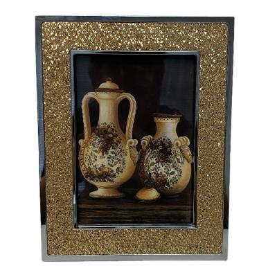 China Hot Sale High Quality Floating Simplicity 5x7 Gold Shiny For Decoration ODM Or OEM Plastic With PU Leather Photo Frame And Picture Frame for sale