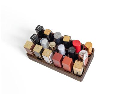 China Real Small Multiple Items Wooden Transparent Makeup Nail Drill Polish Lipstick Makeup Storage Organizer Box for sale