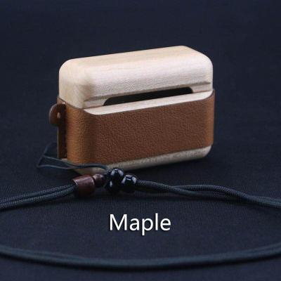 China Eco-friendly Natural Wooden Wireless Earphone Cover Device Airpod Case With Hook for sale