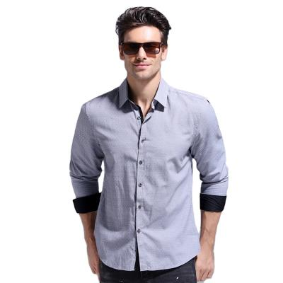 China Custom Made High Quality 100% Cotton Mens T-shirts Solid Color Long Sleeve Viable Wholesale QUICK DRY Business Shirts for sale