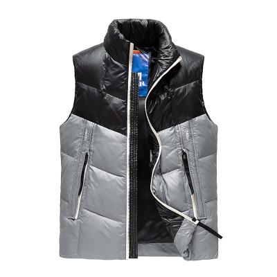 China Hot Selling QUICK DRY Customized Logo Windproof Sleeveless Bubble Zipper Up Stripper Men Invest Jacket Winter Duck Down Boy's Vest for sale