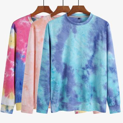 China Oversized Crew Neck Logo Sweatshirts Pullover For Man Custom Made 2021 Anti-wrinkle Fashion Trend Tie Dye for sale