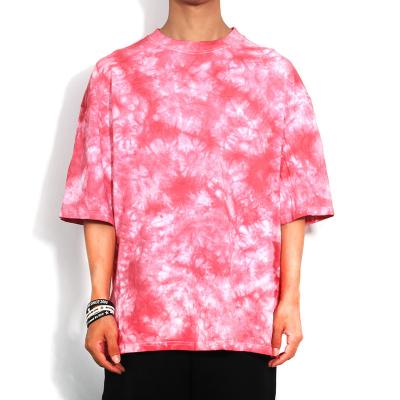 China Men's 100% Anti-wrinkle Cotton Summer Fashion Print Logo Hip Hop Tie Dye Roundneck T-shirt for sale