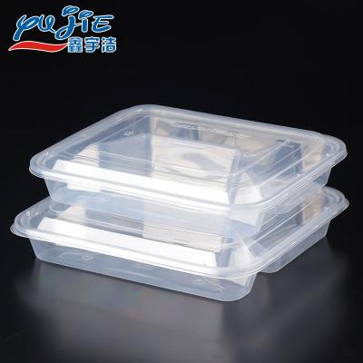 China Fujian Custom Microwavable Bento Lunch Box Disposable Sealed Plastic Food Container for sale