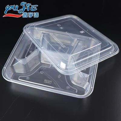 China Guangdong Logo Wholesale 2022 Microwavable Square Economic Plastic Packaging Lunch Box for sale