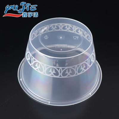 China Clear 1500ml Microwavable Disposable Plastic Round Sushi Container Cute Plastic Food Bowl for sale