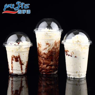 China Factory Price Single Wall Disposable Round Fancy Smoothie Sweet Cups 10 Ounce Plastic Popcorn Cups for sale