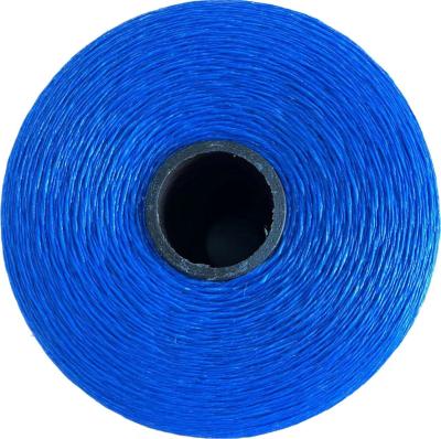 China Blauw gefibrilleerd garen 2500D - 5000D polypropyleen naaigarn Te koop