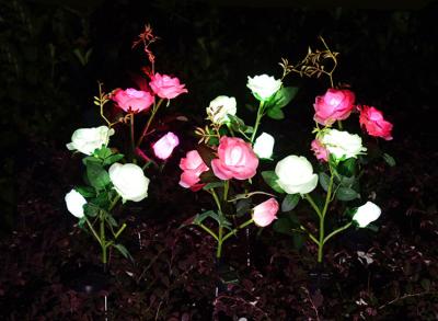 China Solar three heads rose lights Ground decoration lawn lamp for sale